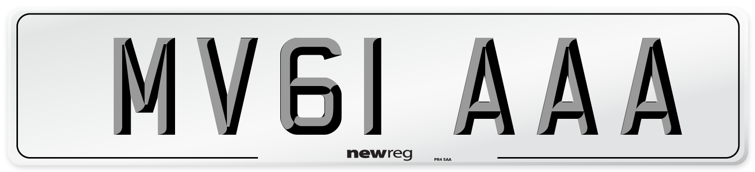 MV61 AAA Number Plate from New Reg